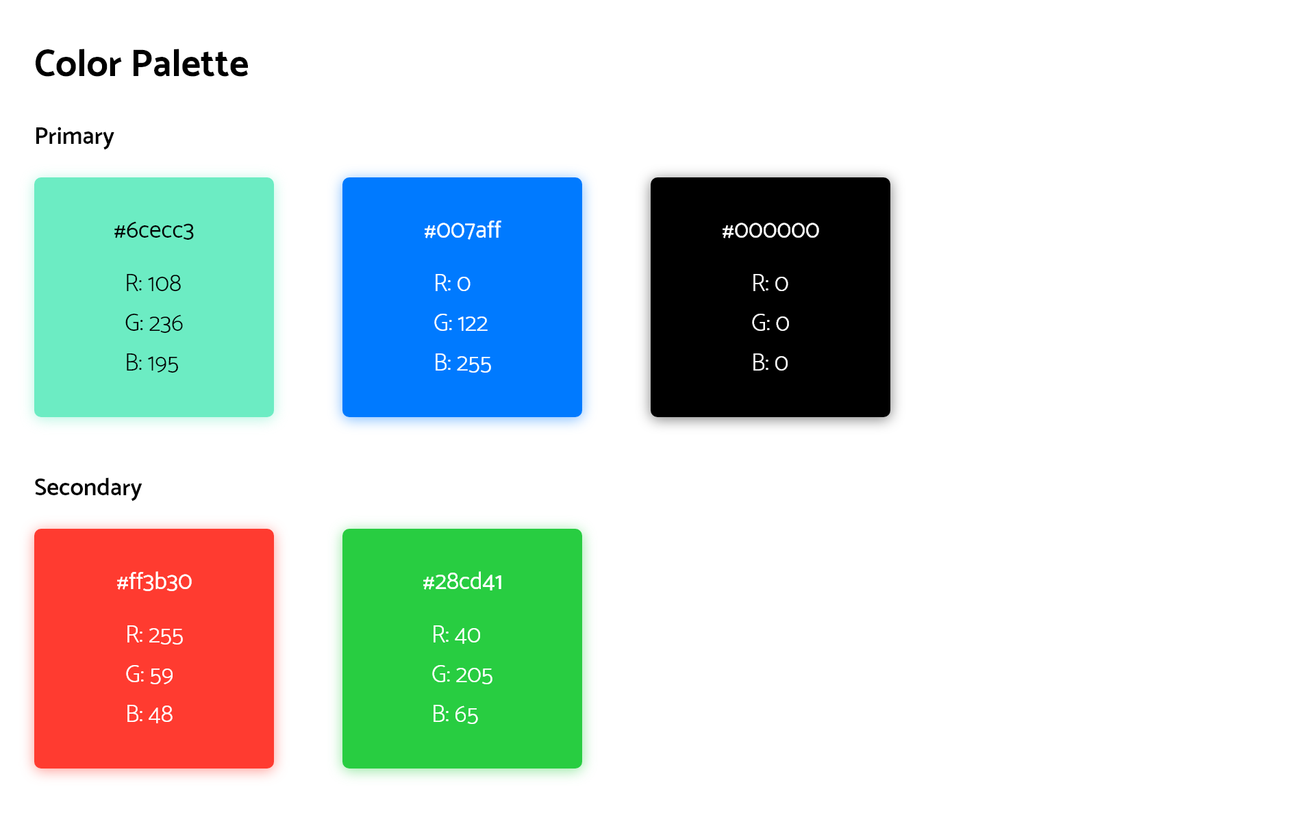 Image showing primary and secondary colors for visual identity.