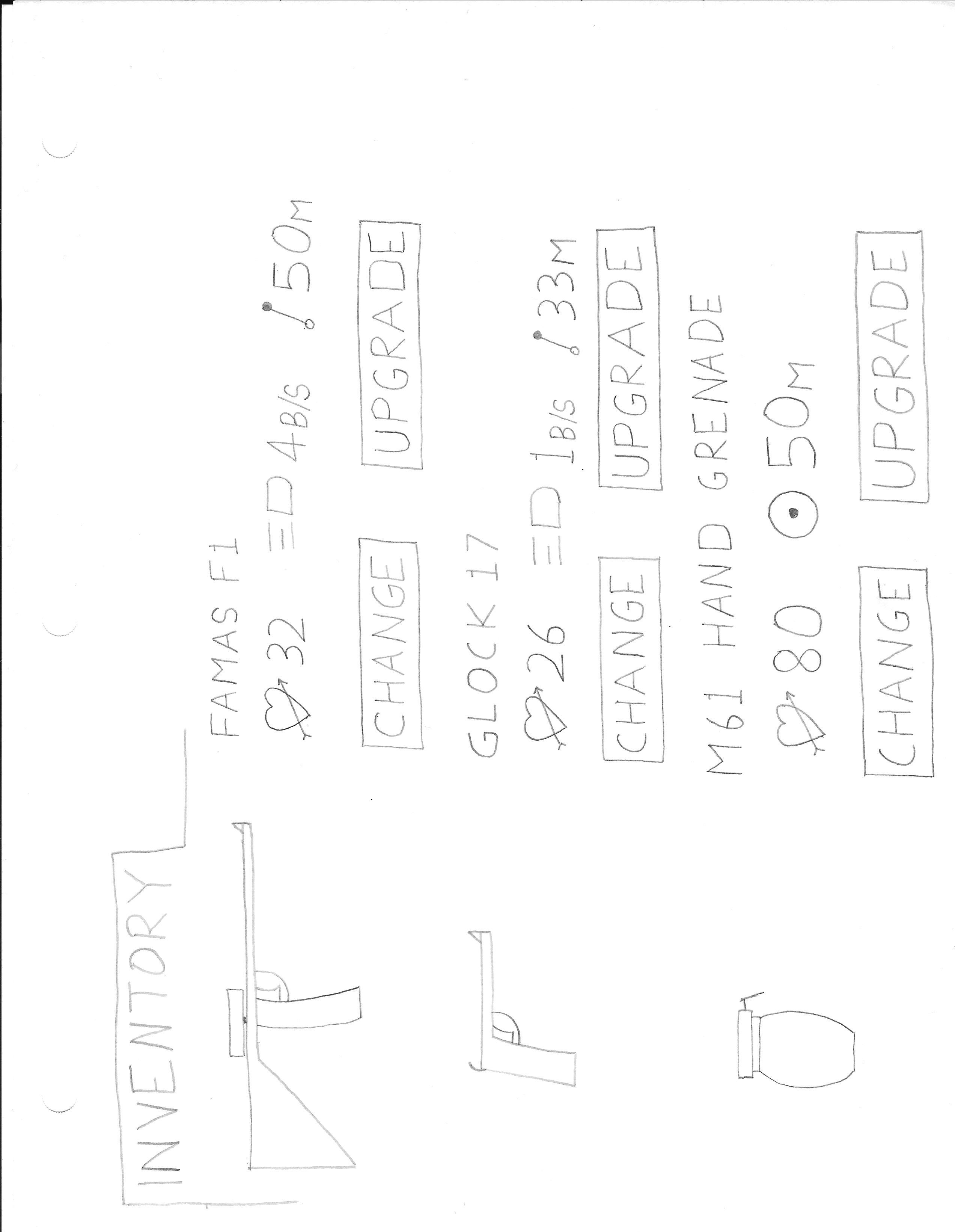 Image of a game UI sketch.