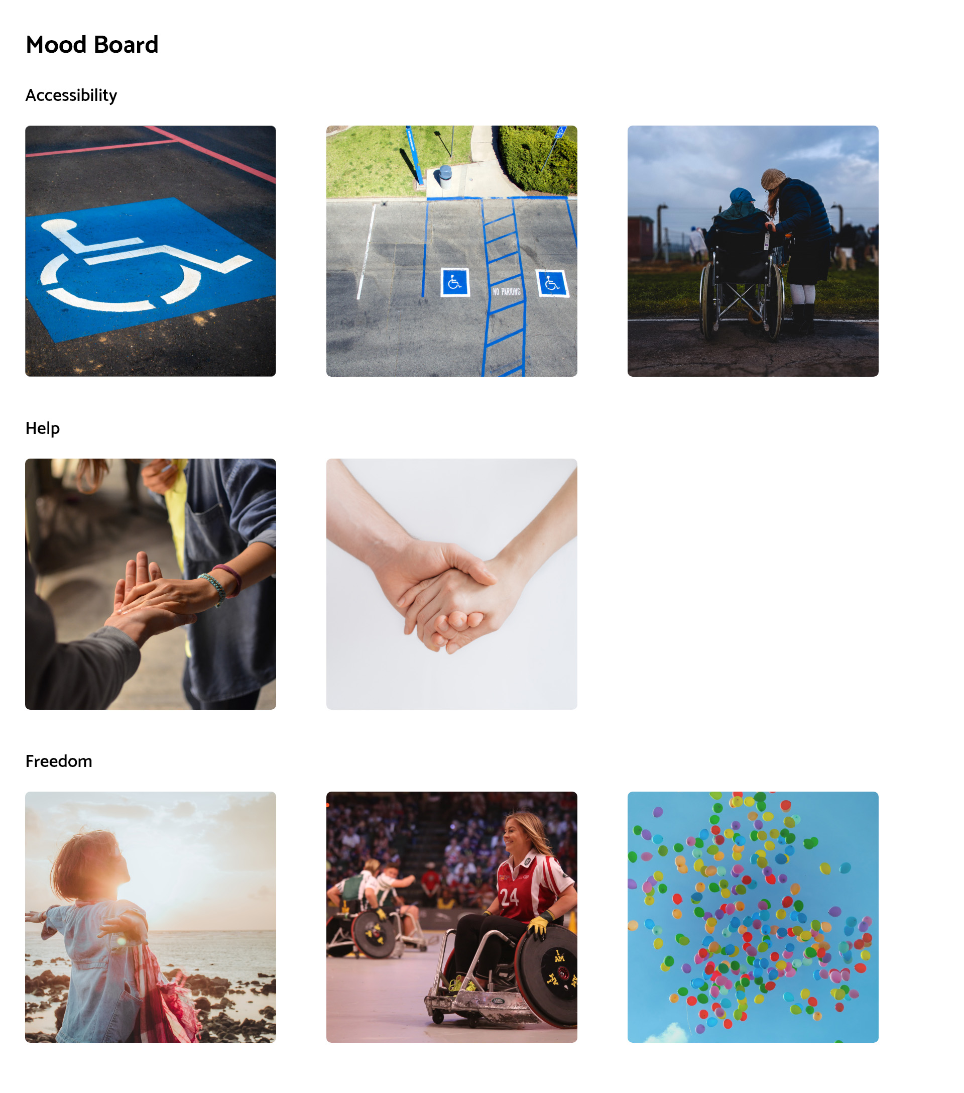 Image showing mood board created using different styles of images.